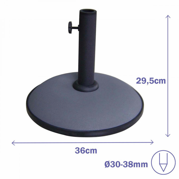 Marbueno Base Ombrellone Cemento 36x29,5 cm 11KG Grigio Giardino, Piscina, Terrazza