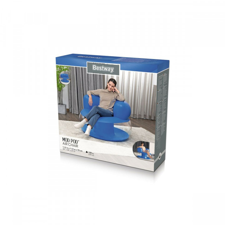 Bestway Inflatable Armchair Single Assorted Color 112x112x70 cm Indoor 75138
