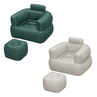 Bestway Opblaasbare Fauteuil met Voetsteun Assorti 107x99x80/48x48x36 cm Binnen 75137