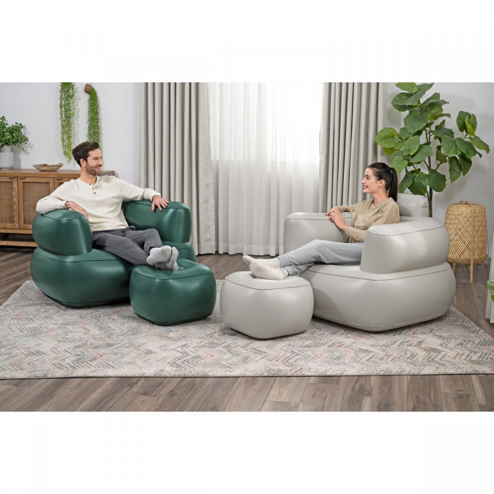 Bestway Inflatable Armchair with Footrest Assorted Color 107x99x80/48x48x36 cm Indoor 75137
