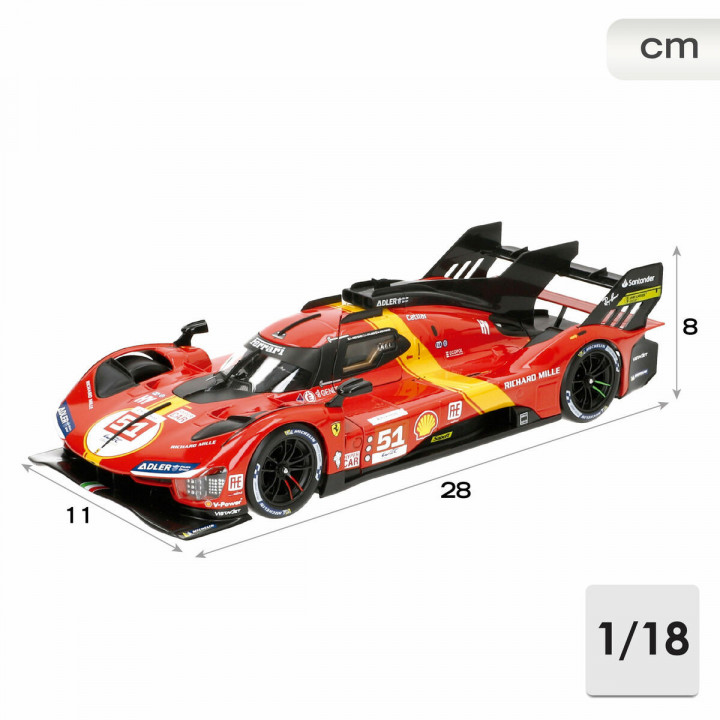 Coche Bburago Ferrari Racing 499 LMH 51 1:18