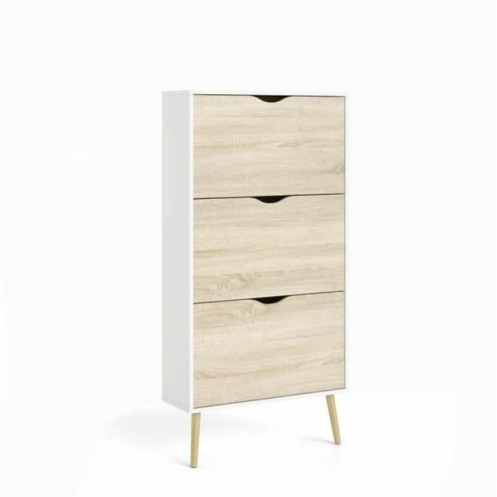 Zapatero Blanco Madera Roble 70,2 x 23,9 x 138,9 cm
