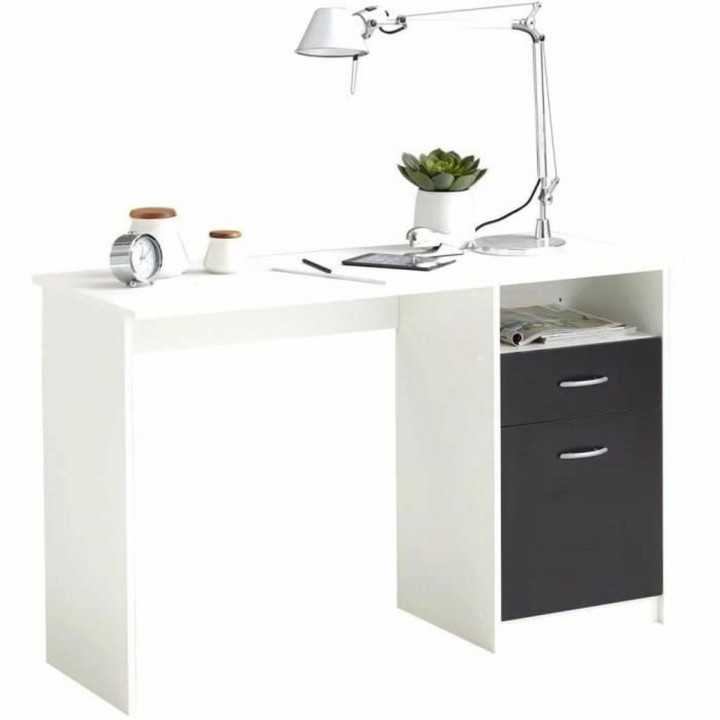 Bureau FMD JACKSON  Wit Zwart 123 x 76,5 x 50 cm Hout