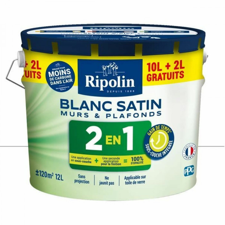 Primer Paint Ripolin White Satin finish 12 L