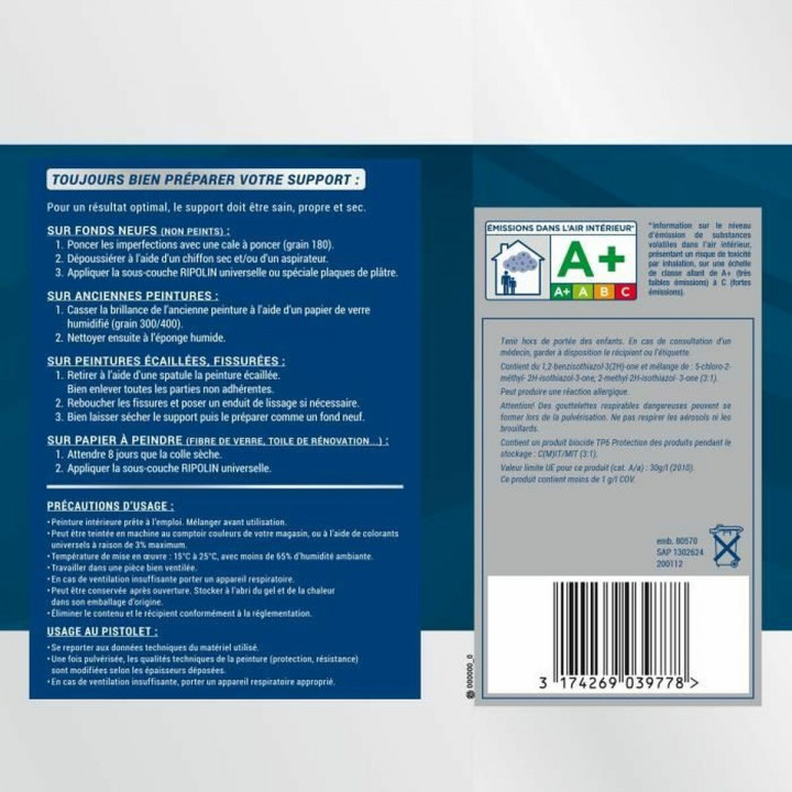 Peinture d'Apprêt Ripolin Blanc Mat 10 L