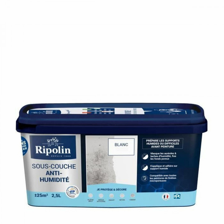 Peinture d'Apprêt Ripolin Blanc Mat 2,5 L