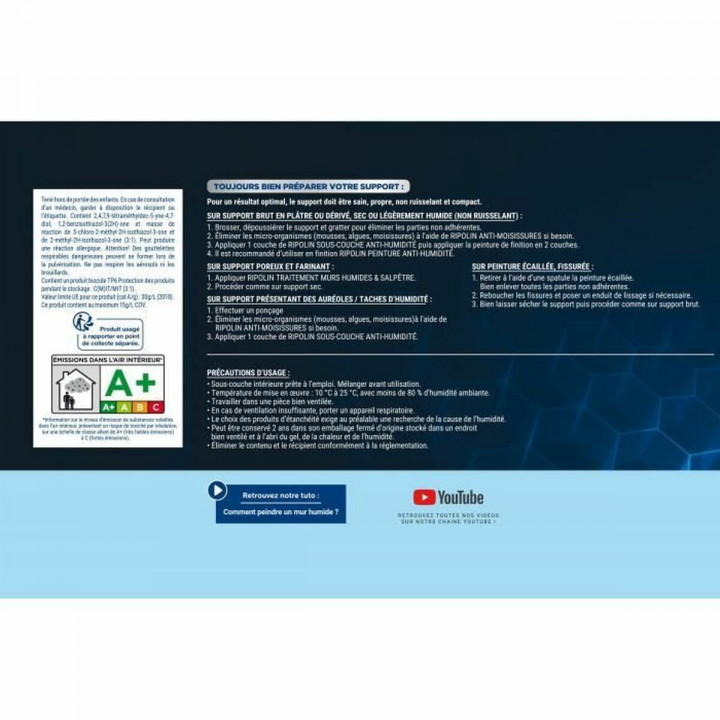 Peinture d'Apprêt Ripolin Blanc Mat 2,5 L