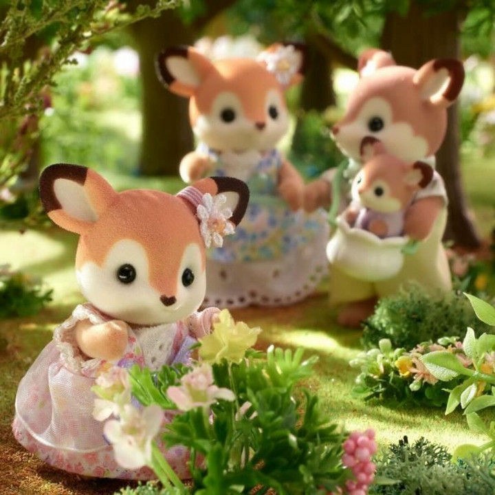 Statuetta Articolata Sylvanian Families La familia Biche animali