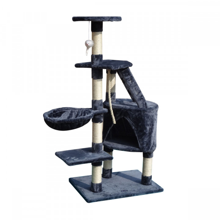 Arbre à chat Gloria Sinu Gris Polyester Bois Papier Plastique Sisal 7,5 cm 55 x 40 x 120 cm