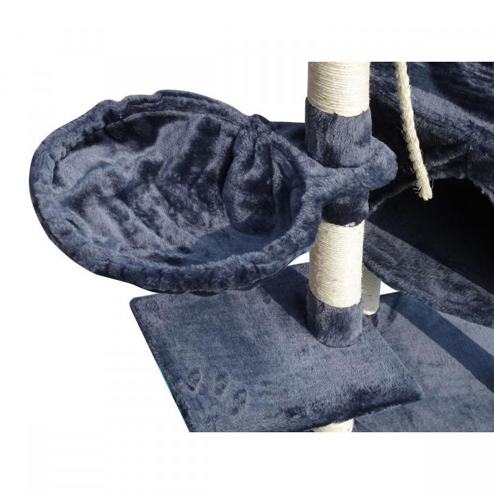 Krabpaal voor katten Gloria Sinu Grijs Polyester Hout Papier Plastic Sisal 7,5 cm 55 x 40 x 120 cm