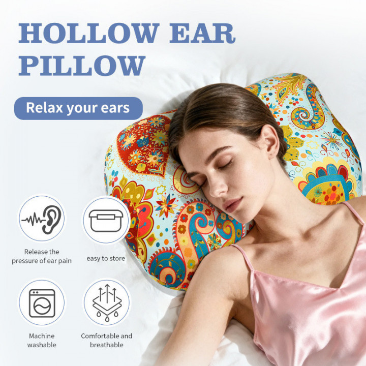 Ear Piercing Pillow Pp Cotton Slow Rebound Pillow Core Apple Shaped Ear Pillow Side Sleeping Ear Piercing Support Ear Pillow