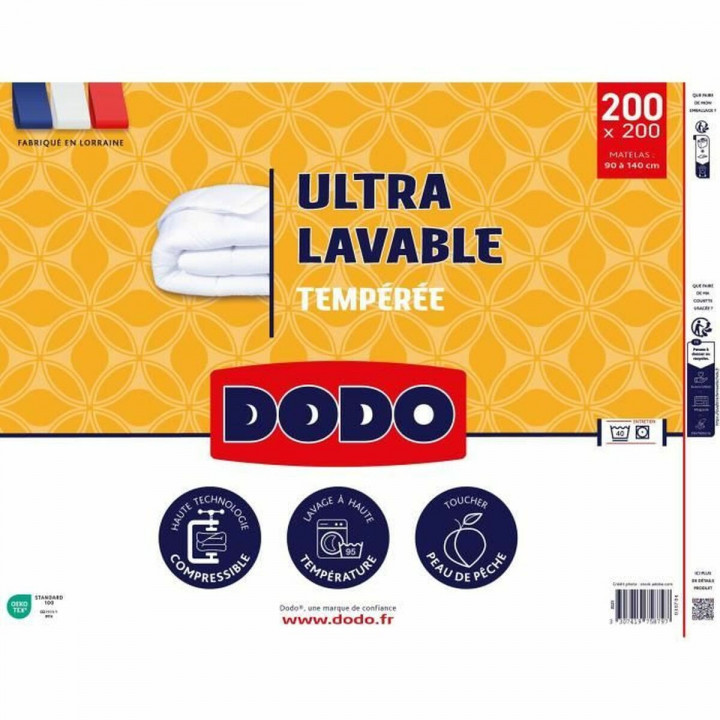 Remplissage de couette DODO ULTRA LAVABLE Blanc 200 x 200 cm