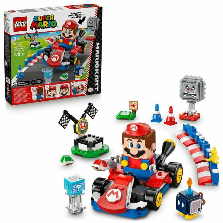 Set de construction Lego 72043 Interactive LEGO Mario and Standard Kart 278 Pièces