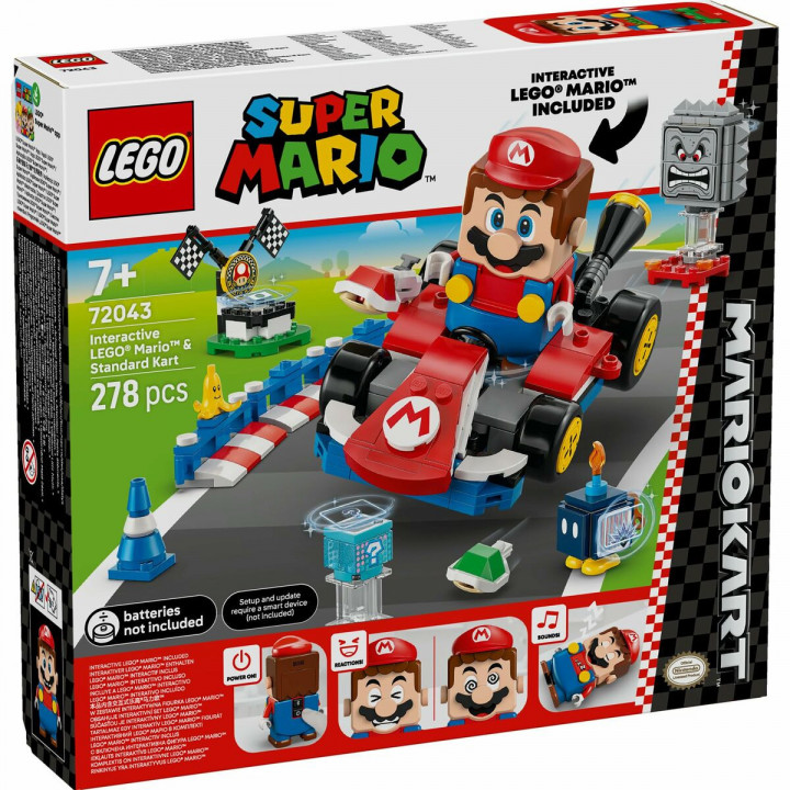 Bouwspel Lego 72043 Interactive LEGO Mario and Standard Kart 278 Onderdelen