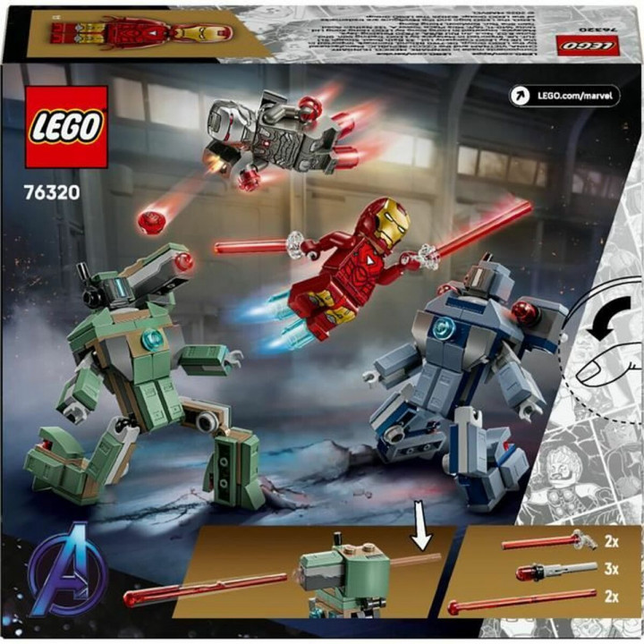 Bouwspel Lego 76320 Iron Man & War Machine VS Hammer Drones 204 Onderdelen