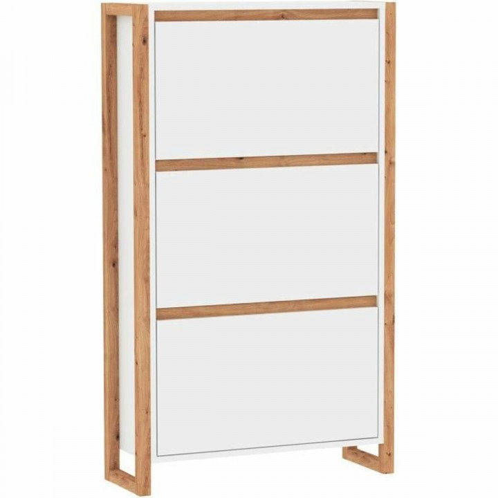 Shoe Rack White Oak 70 x 25 x 125 cm