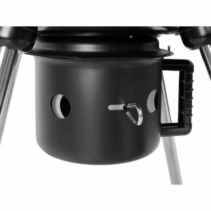 Barbecue à Charbon avec Couvercle et Roulettes Fieldmann FZG 1004 Noir Rond