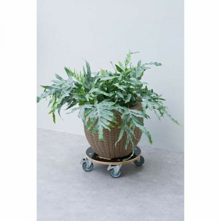 Supporto con Ruote per Vasi Nature Legno Ø 38 cm