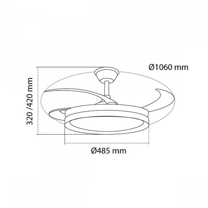 Ceiling Fan CristalRecord EVO RETRAC White 72 W