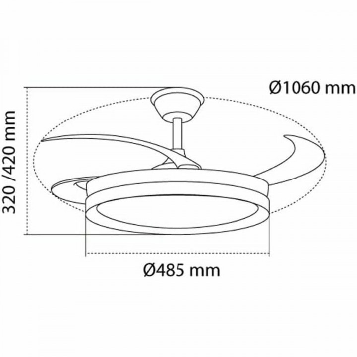 Ceiling Fan CristalRecord EVO RETRAC White 72 W