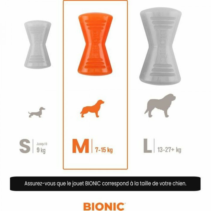 Beißring für Hunde Bionic Urban stick Orange M Knochen