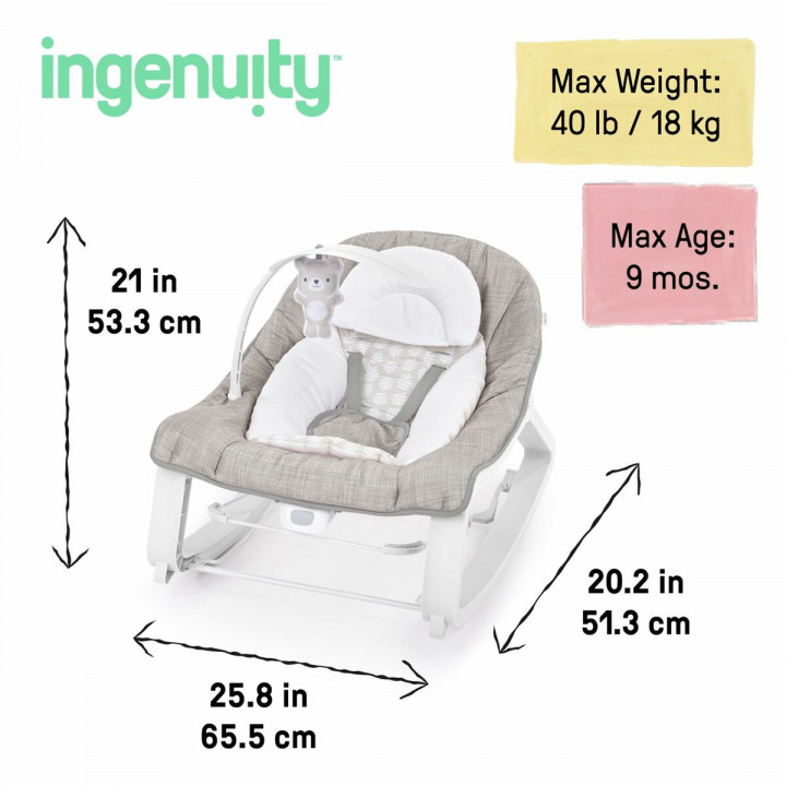 Hamac pour Bébé Ingenuity Blanc Gris