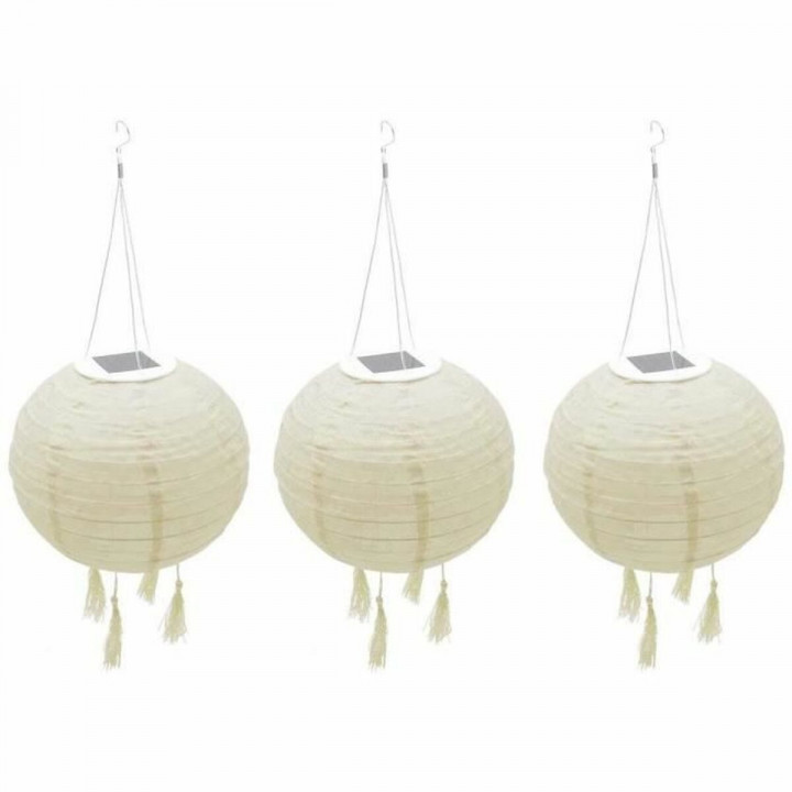 Ensemble de lanternes Lumisky HIMALAYA Beige Ø 30 cm 3 Pièces
