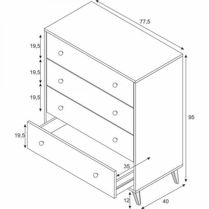 Ladenkast Wit 95 x 77,5 x 40 cm