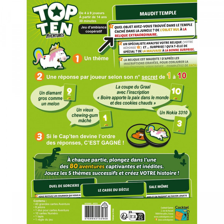 Gioco da Tavolo Asmodee Top Ten Adventures