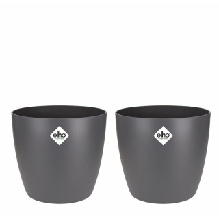 Set de pots Elho Gris Plastique Rond 2 Pièces
