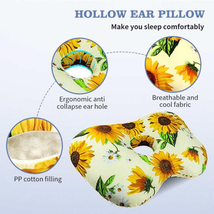 Ear Piercing Pillow Pp Cotton Slow Rebound Pillow Core Apple Shaped Ear Pillow Side Sleeping Ear Piercing Support Ear Pillow