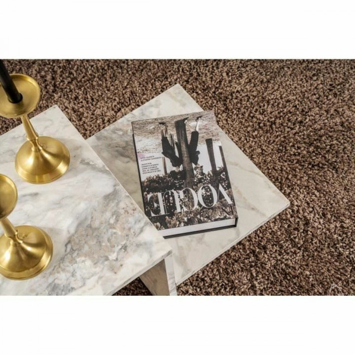 Tavolino da Caffè Harmony Bianco Grigio 80 x 40 x 40 cm Marmo