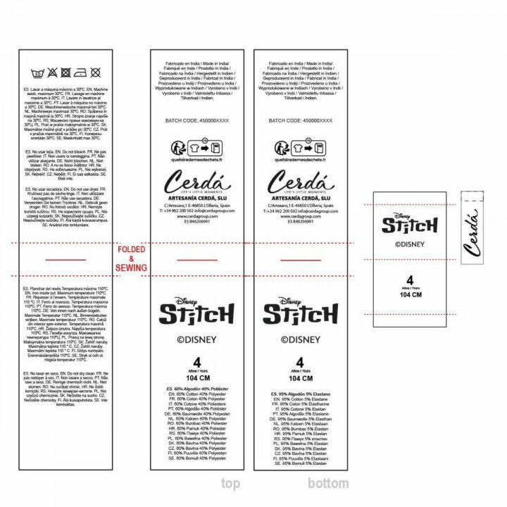 Ensemble de Vêtements Stitch Beige