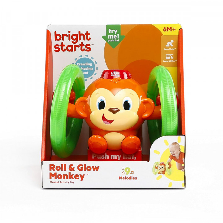 Jouet musical Bright Starts Little Roll & Glow Monkey