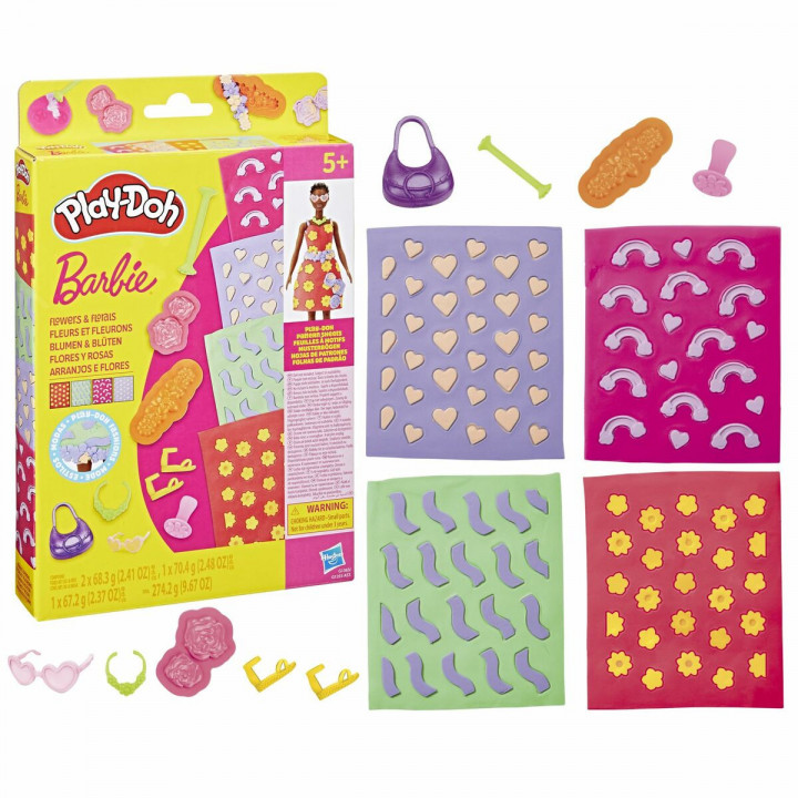 Set di Plastilina Play-Doh Barbie FLowers & Florals Multicolore