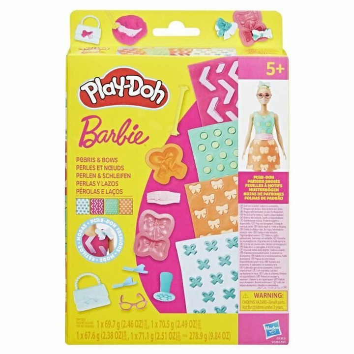Set di Plastilina Play-Doh BArbie Pearls & Bows Multicolore