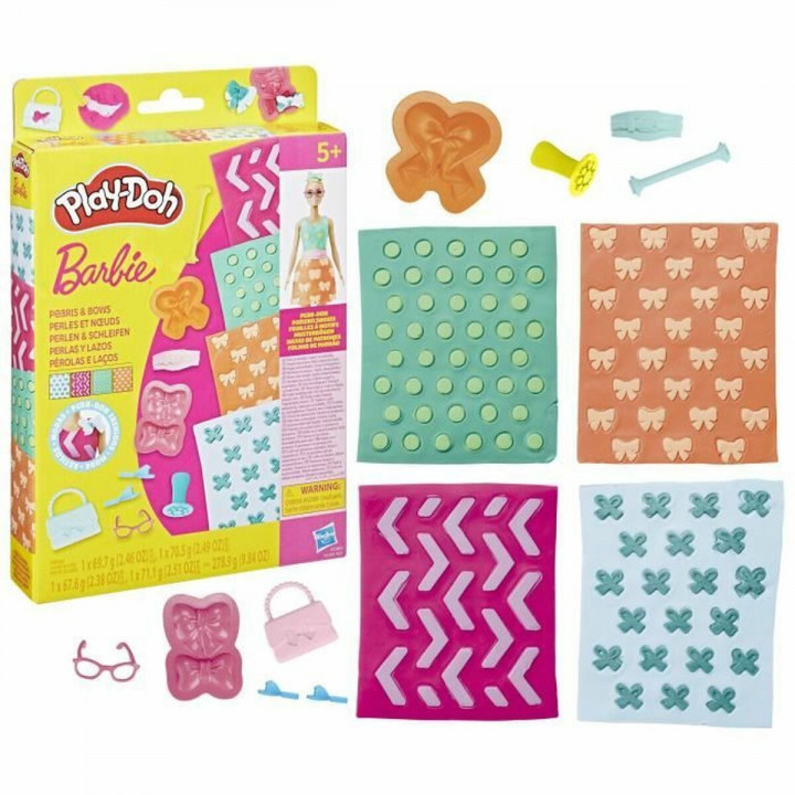 Set di Plastilina Play-Doh BArbie Pearls & Bows Multicolore