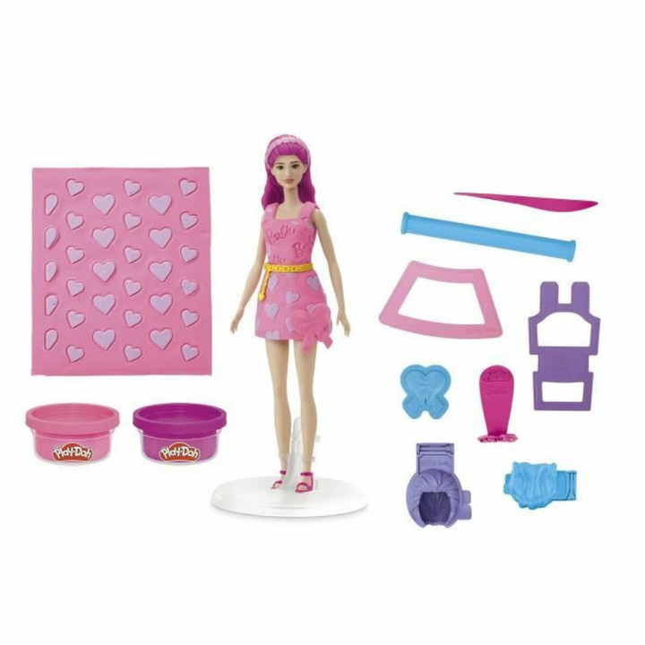 Set di Plastilina Play-Doh Barbie Hearts & Hair Multicolore