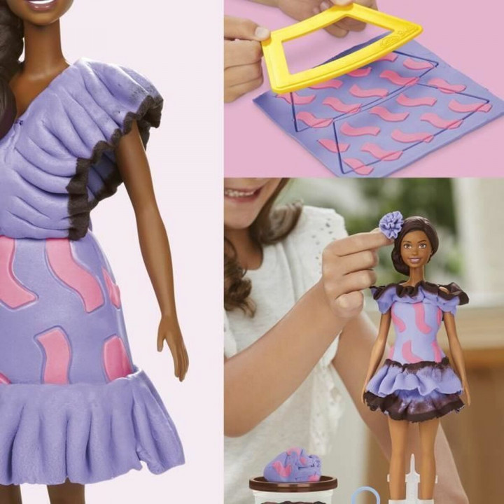 Pâte à modeler en argile Play-Doh Barbie Fashionista Ruffles Multicouleur 730 g