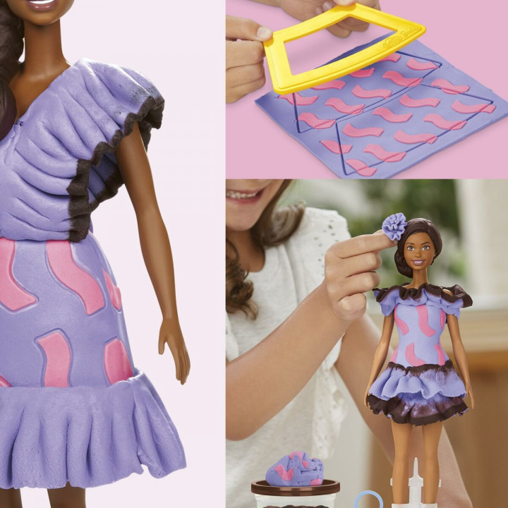 Pâte à modeler en argile Play-Doh Barbie Fashionista Ruffles Multicouleur 730 g