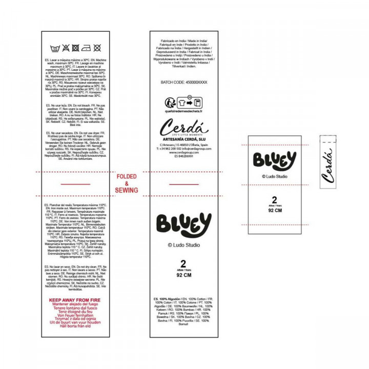 Schlafanzug Für Kinder Bluey Hellblau