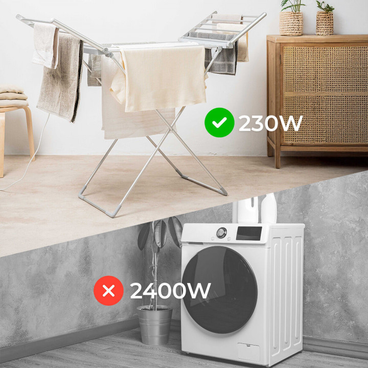 Étendoir électrique pliable avec ailes, écran tactile, minuterie et contrôle de la température Warmmat InnovaGoods 230 W 20 Barr