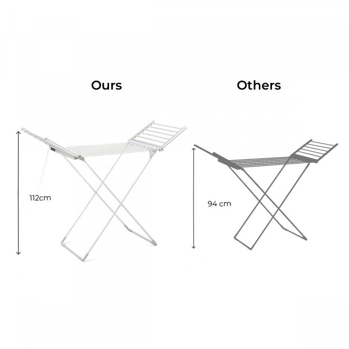Étendoir électrique pliable avec ailes, écran tactile, minuterie et contrôle de la température Warmmat InnovaGoods 230 W 20 Barr