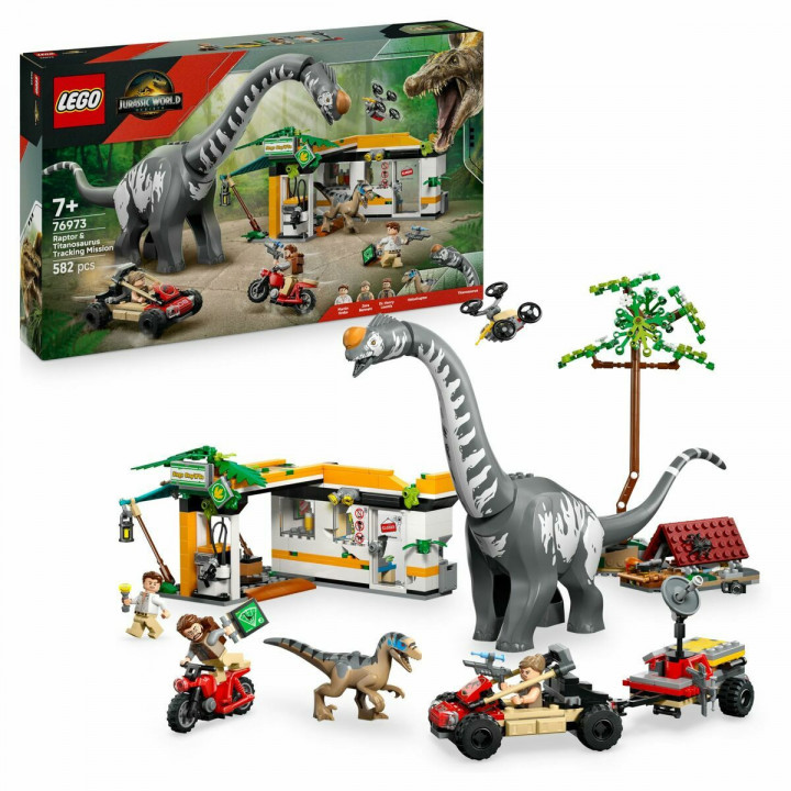 Juego de Construcción Lego JURASSIC WORLD 76973 Raptor & Titanosaurus Tracking Mission