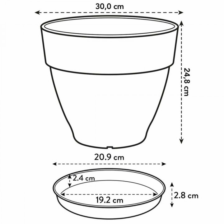 Vaso Elho Plastica Rotondo