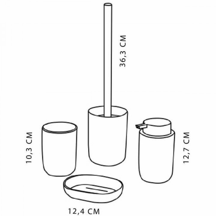 Bath Set TODAY HOY White Plastic Modern 4 Pieces (4 Units)
