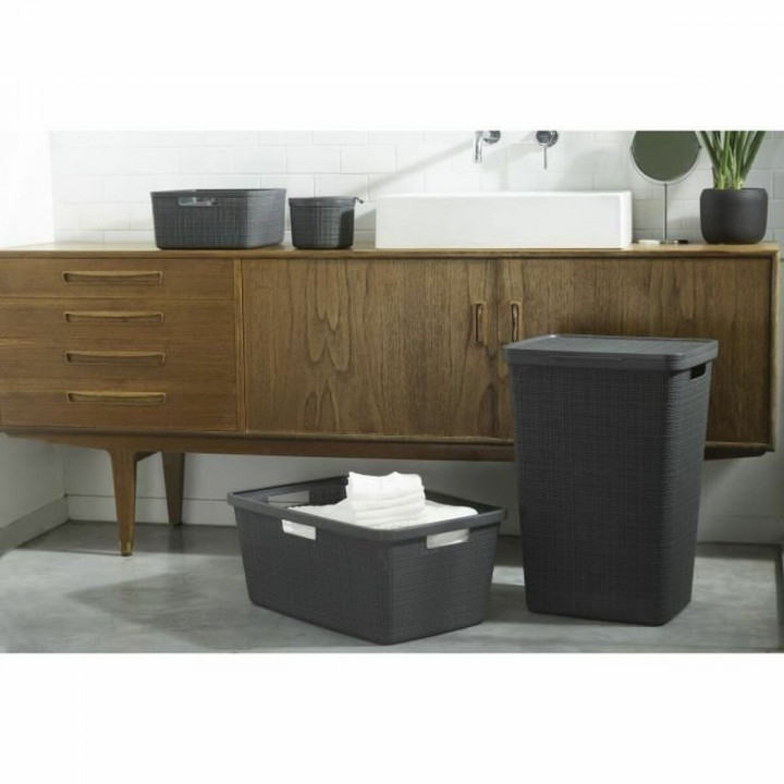 Cestino Multiuso Curver Grigio scuro Juta Plastica