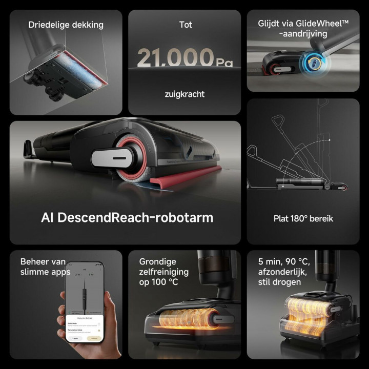 Dreame Stick Vacuum H15 Pro Wet & Dry 400W 0.7L Self-Cleaning Display