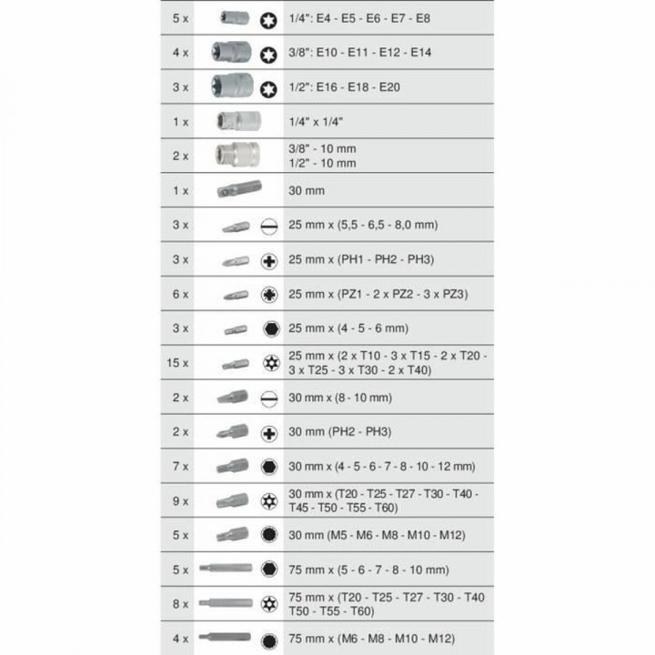 Satz von Spitzen KS Tools 88 Stücke