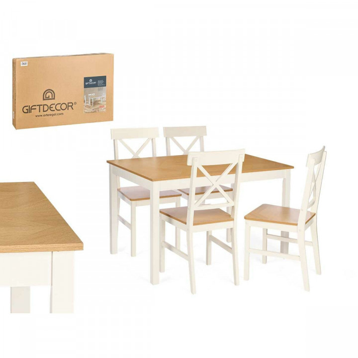 Tafel met vier stoelen Gift Decor